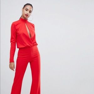 Red keyhole jumpsuit from ASOS